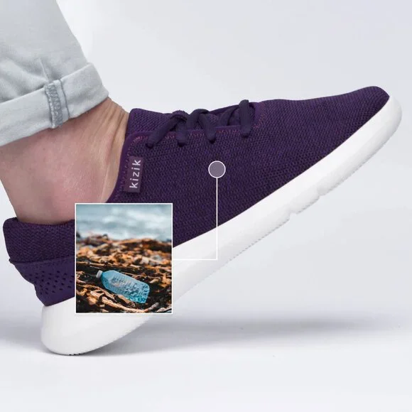 Kizik Madrid Eco Knit Purple Sneakers w/Pink Laces size 10 Women / 8.5 Men RARE - Picture 9 of 9